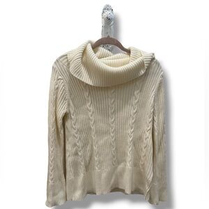 Christian Siriano Cream Cowl Neck Sweater